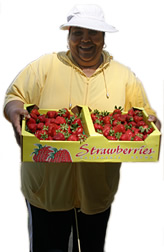 Angeles and her strawberries