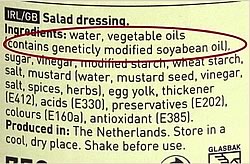 Typical EU label listing GE ingredients