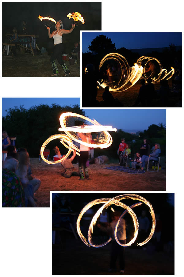 fire dancers