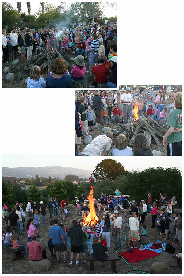 lighting the bonfire