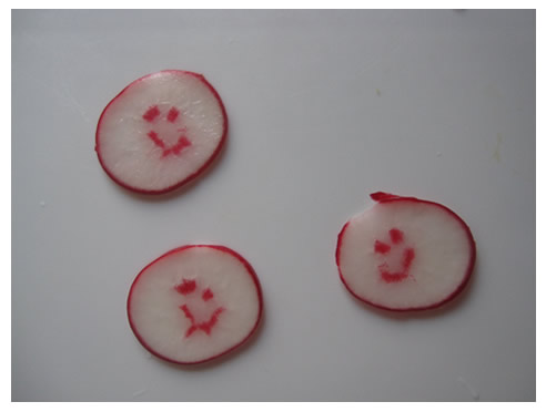 Smiling radishes... really!