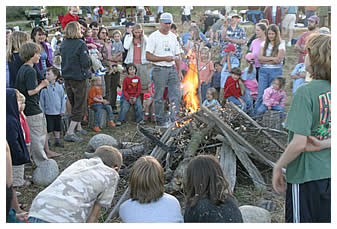 lighting the bonfire