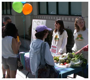 Earth Day table in Lincoln Ave in Willow Glen