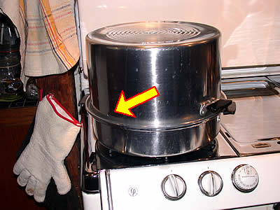 Canner lid in place; ready to process!