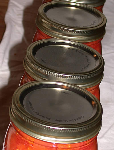 "Buttons up" (jars still hot)