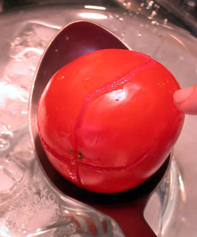 See how the tomato skin splits