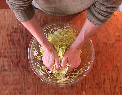 massaging cabbage 1